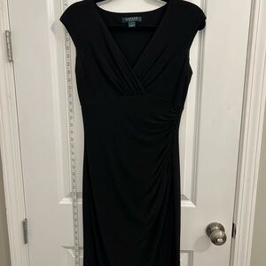 Ralph Lauren Black Ruched Wrap Maxi Dress